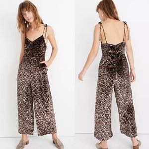 Madewell Thistle floral velvet cropped jumpsuit